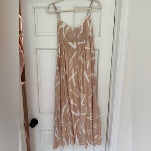 Beige and White Maxi Dress